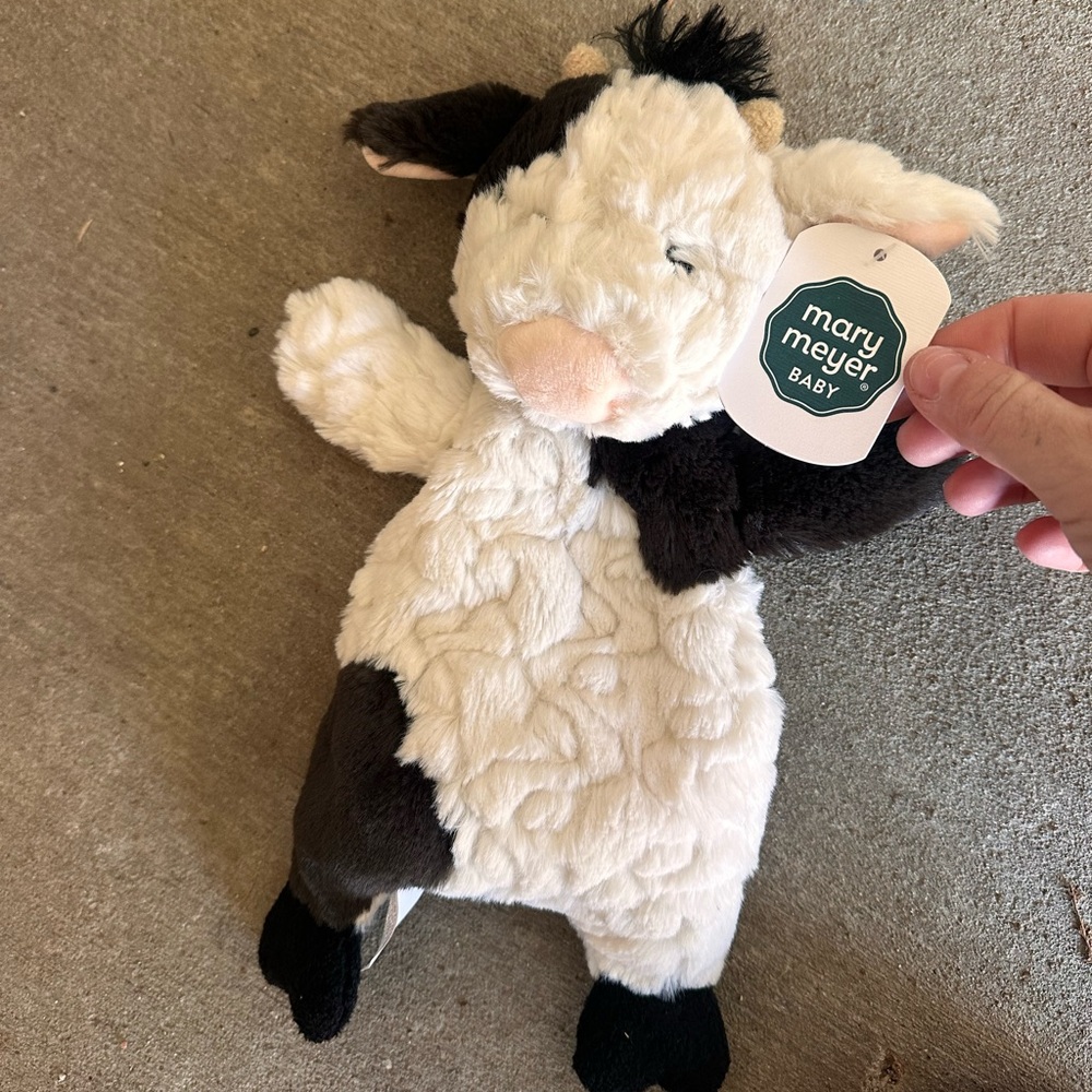 NWT Mary Meyer Baby Black and White Plush Cow Lovey